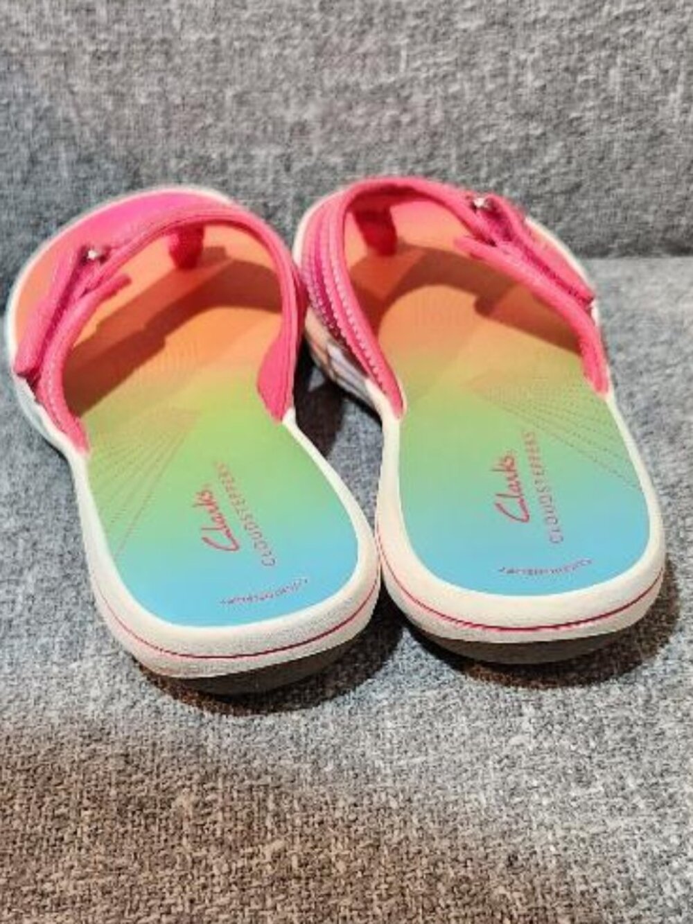 Clarks Cloudsteppers Breeze Reyna Flip Flop Sandals Bright Pink - Picture 4 of 6